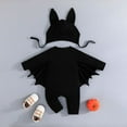 thumbnail image 3 of 2Pcs Baby Boy Girls My 1st Halloween Bat Costumes Newborn Infants Glow In The Dark Skeleton Cosplay Outfits Bodysuit Romper with Hat, 0-24 Months, 3 of 9