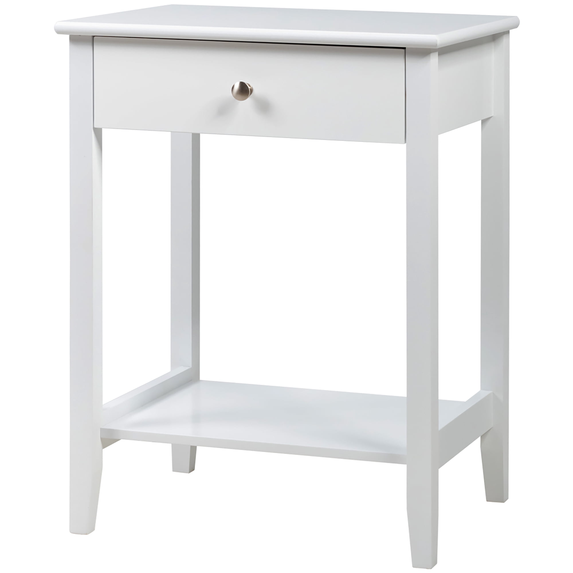 Costway Nightstand End Table Storage Display Bedroom Furniture Drawer Shelf Beside White