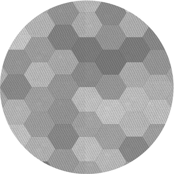 Ahgly Company Indoor Round Patterned Gray Area Rugs, 3' Round