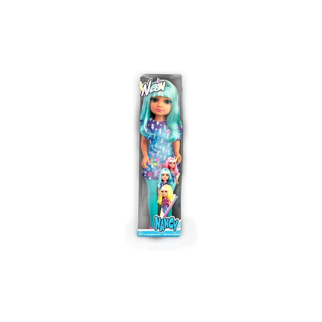 Muñeca Nancy Neon con cabello lacio de color azul Famosa .