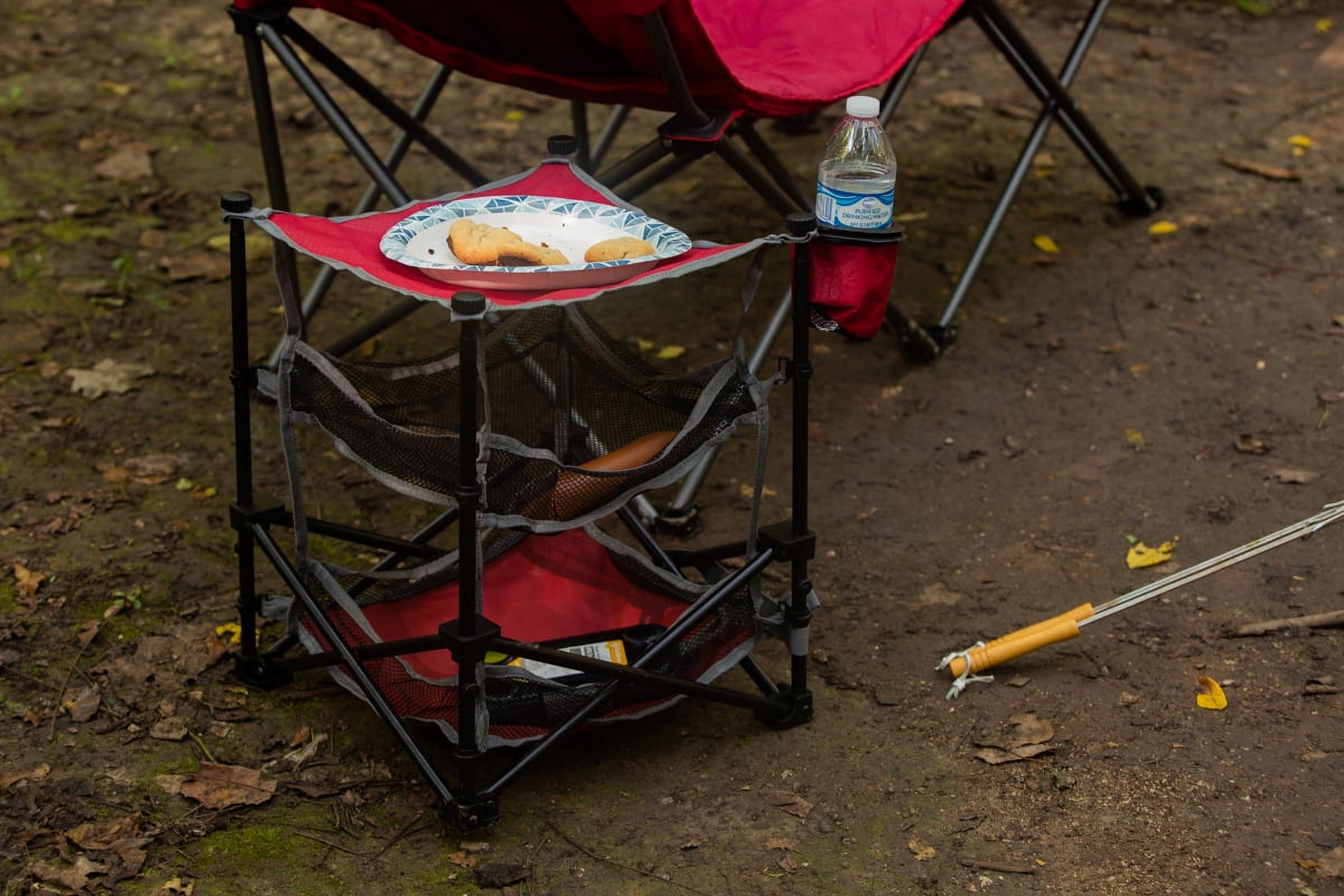 Mesa de campamento de 3 repisas Ozark Trail, roja, 14"L x 14"W x 18"H 4