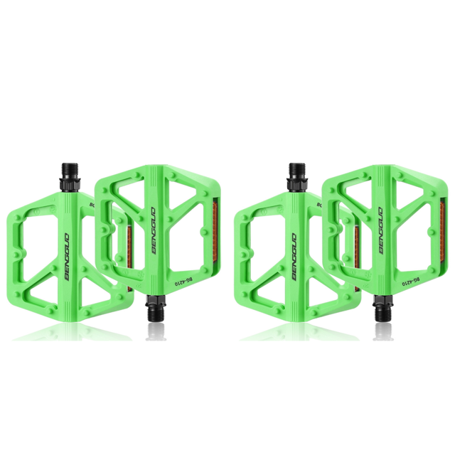 Pedales de bicicleta Doble Du Rowing Nylon con Accesorios de bicicleta reflector Green