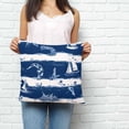 thumbnail image 3 of Throw Pillow Covers 24x24 Inch, Navy Blue Coastal Decorative Pillow Cases for Couch Sofa Bed, White Summer Beach Nautical Ocean Cotton Linen Square Home Decor Pillowcases with Hidden Zipper, 3 of 7