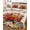 Flaxen, variant on Full Size Quilt Bedding Set, Fall Red Truck Reversible Summer Quilt 3 Pieces, Thanksgiving Harvest Pumpkins Wooden Grain Lightweight Bedspreads Coverlets with 2 Pillow Shams for All Seasons