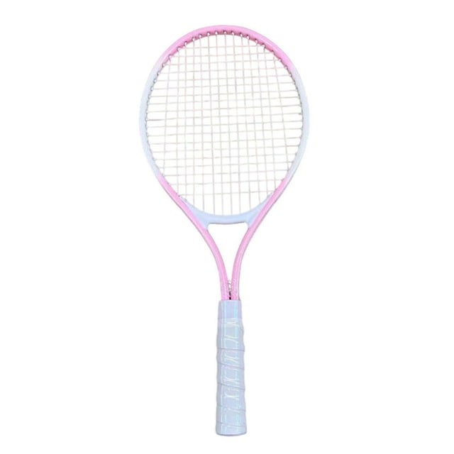 Raqueta de tenis Equipo de tenis Marco de aleación de aluminio Raqueta de tenis de alta resistencia Rosa Blanco