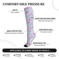 thumbnail image 3 of Lsque Purple Butterfly Pattern Sport Compression Socks for Men & Women 15-20 mmHg Knee High Nurse Pregnant Running Medical and Travel Athletic, 3 of 6