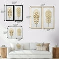 thumbnail image 4 of Designart "Golden Elegance Flower of Life" Abstract Botanicals Framed Wall Art Set Of 2 - Modern Gold Framed Canvas Set For Living Room Decor, 4 of 6