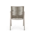 thumbnail image 6 of GDF Studio Kalli Outdoor Modern Aluminum Dining Chair with Rope Seat (Set of 2), Silver and Taupe, 6 of 11