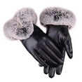 thumbnail image 2 of Visland Women Gloves Fashion Faux Leather Faux Fur Anti slip Winter Hand Warm Mittens for Cycling Skiing Climbing, 2 of 7