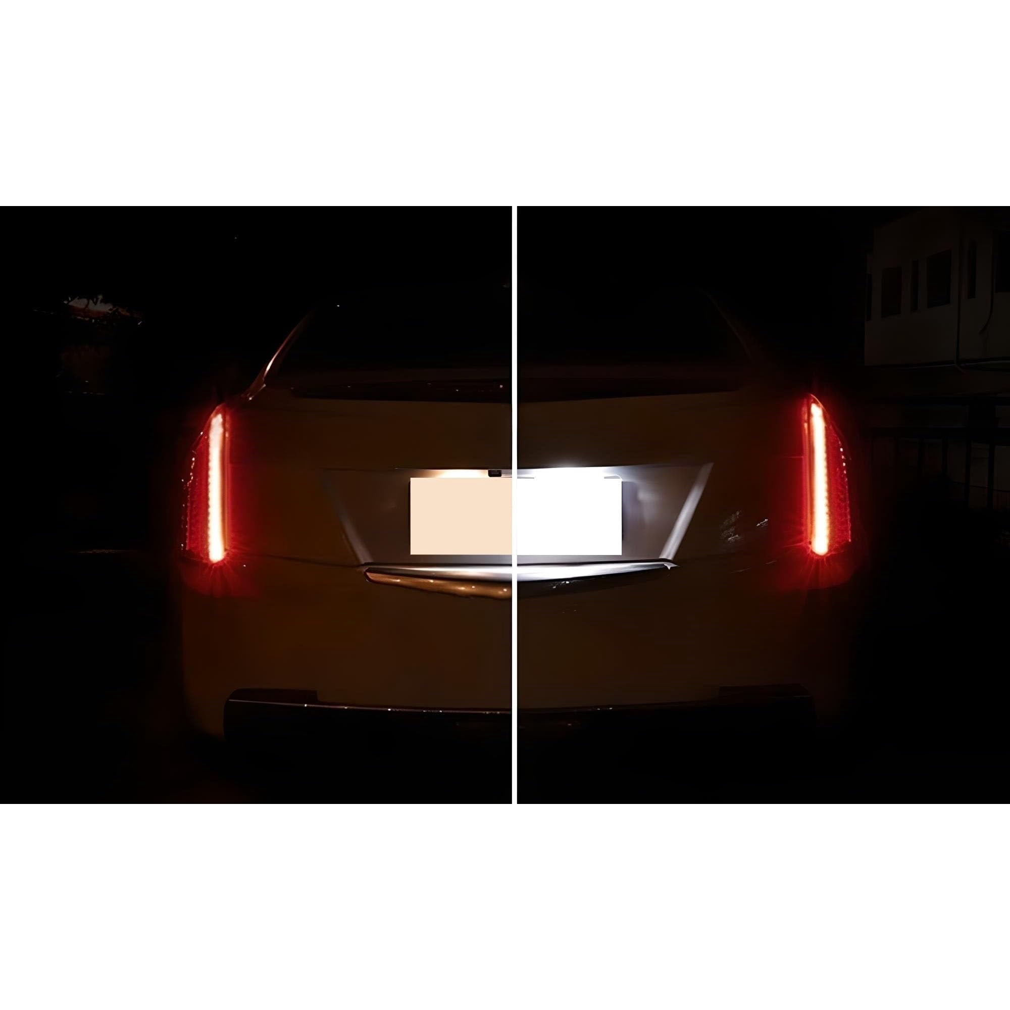 OEM-Fit 3W Full LED License Plate Light Kit For 2008-2010 Cadillac CTS CTS-V Sedan, Powered by 18-SMD Xenon White LED Diodes