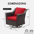 thumbnail image 5 of MeetLeisure Patio 2 Pieces Wicker Swivel Chairs Set, Outdoor PE Rattan Rocking Glider Armchairs with Water-Resistant Cushions & Washable Covers for Porch Balcony Sunroom, Red, 5 of 8