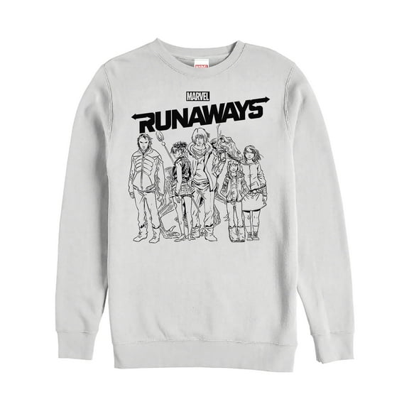 Men's Marvel Runaways Sleek Team Sweatshirt White Small