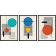 thumbnail image 3 of IDEA4WALL Framed Canvas Print Wall Art Set of 3 Colorful Boho Art Geometric Patterns Abstract Urban Multicolor Metallic Decoration for Living Room, Bedroom, Office - 16"x24"x3 Black, 3 of 5