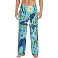 thumbnail image 2 of Lsque Flying Swallows Print Men's Pajama Pants, Lounge Pant - Comfortable Home Wear,Elastic Waistband, Stylish Design-Small, 2 of 9