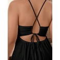 thumbnail image 2 of Plus Size Women Summer Solid Color Side Slit Hem Sexy Spaghetti Strap Dress, 2 of 10