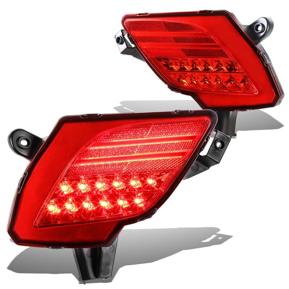 DNA Motoring FRL-CX5-LED-RD For 2013 to 2016 Mazda CX5 Pair Rear Bumper LED Reflector Tail Brake Fog Lights (Red Housing) 14 15