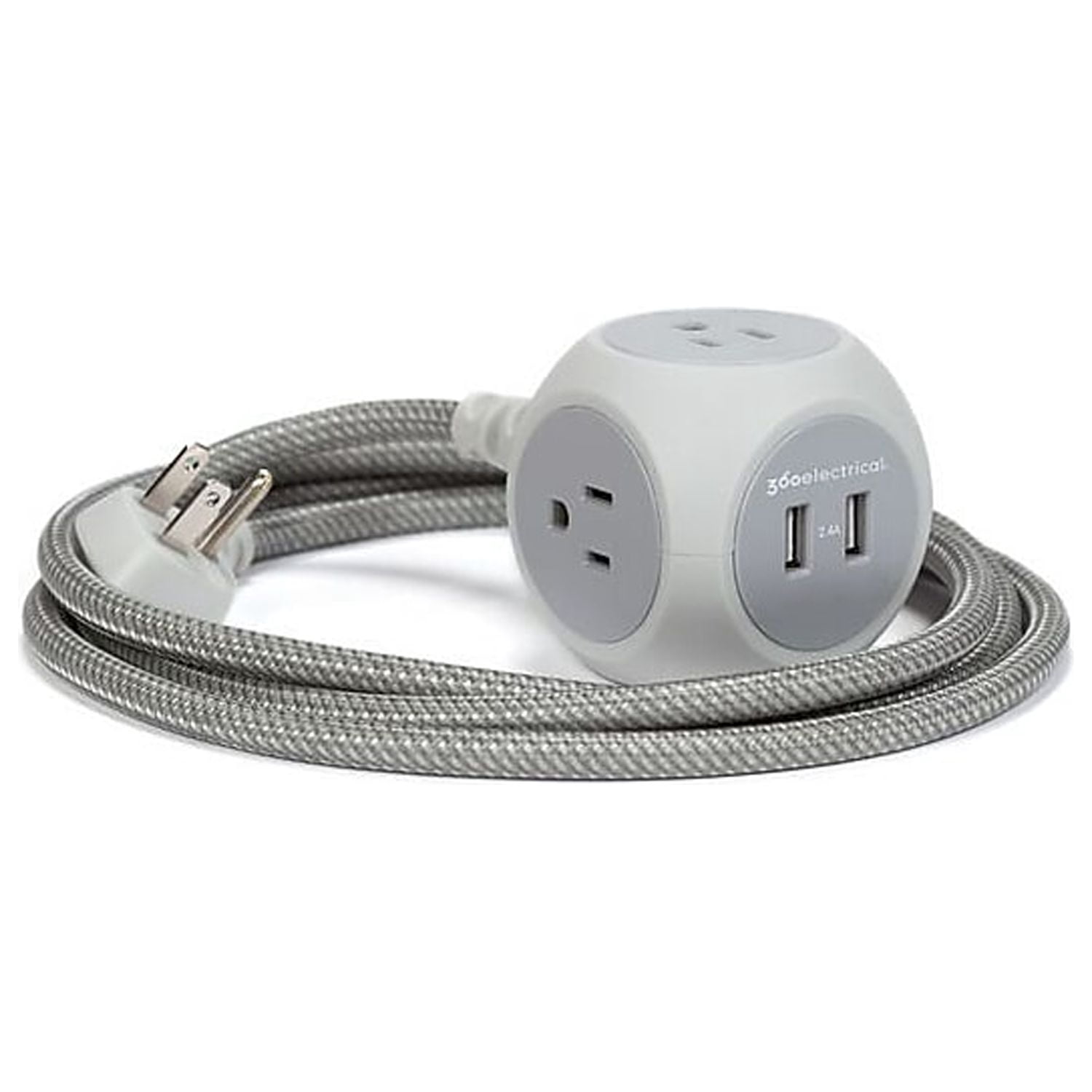 360 Electrical 6 Feet Braided Cord USB Grey 360470-8CA4ESC1