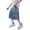 Blue, variant on CAIXIA Jeans Shorts for Boys Wide Leg Stretch Denim Shorts Knee Length Elastic Wasit Jorts Y2k Fashion Distressed School Bermuda Shorts Streetwear with Pockets for Kids