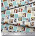 thumbnail image 2 of Soimoi Polyester Crepe Fabric Frames,Women & Dogs Patchwork Fabric Prints by Yard 52 Inch Wide, 2 of 3