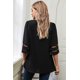 thumbnail image 1 of ABPHQTO Blusa negra con mangas de malla y escote en V de encaje en V para mujer, 1 of 5
