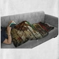 thumbnail image 6 of Flag Soft Flannel Fleece Throw Blanket, Grunge California Flag on Rustic Boards Grunge Weathered Design, Cozy Plush for Indoor and Outdoor Use, 60" x 80", Vermilion Brown, by Ambesonne, 6 of 6