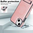 thumbnail image 5 of for iPhone 14 PU Leather Back Case, Built-in Invisible Stand [Compatible with Magsafe] Protective Slim Kickstand Anti-fall Phone Cover Compatible with iPhone 14, Rosegold, 5 of 8