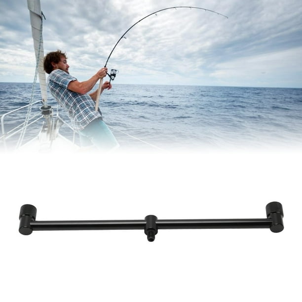 Fishing Rod Pod, Alloy Pole Pram Straps Stand Holder Aluminium Crossbar  Bracket2 Heads 30cm 