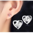 thumbnail image 2 of Aretes de plata con forma de corazón en forma de remolino para mujeres, niñas, 1 par JAMW Sencillez, 2 of 5