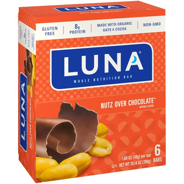 LUNA BAR Gluten Free Bars Nutz Over Chocolate Flavor 1.69 Ounce