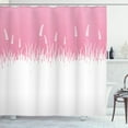 thumbnail image 1 of Ambesonne Pink Shower Curtain, Bushes and Wheat Field, 69"Wx84"L, Hot Pink and White, 1 of 3