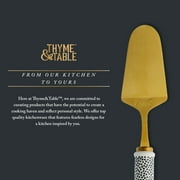 Thyme & Table Non Slip Gold Stainless Steel Pie Server with Ceramic Dot Pattern Handle
