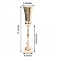 thumbnail image 3 of Efavormart 27" Gold Metal Floral Trumpet Vase, Table Pedestal Centerpiece with Heavy Duty Square Base, 3 of 11
