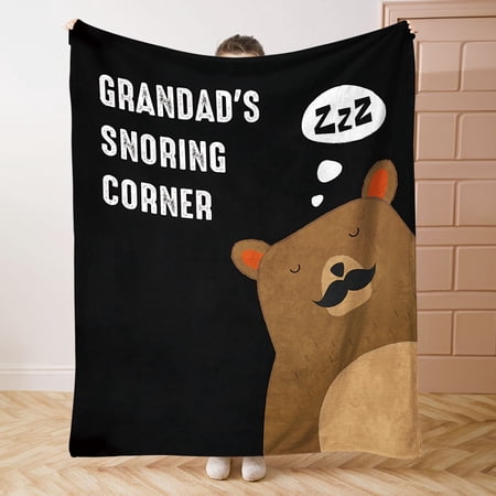 Grandad s Snoring Corner Flannel Blanket – Soft Cozy Throw with Cute Bear Design for Home Bed Sofa Office & Camping – Lightweight & Comfortable Gift for Friends & Family Grandad s Snoring Corner Flannel Blanket – Soft Cozy Throw with Cute Bear Design for Home Bed Sofa Office & Camping – Lightweight & Comfortable Gift for Friends & Family