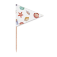 thumbnail image 1 of Colorful Scallop Marine Life Illustration Toothpick Triangle Cupcake Toppers Flag, 1 of 3