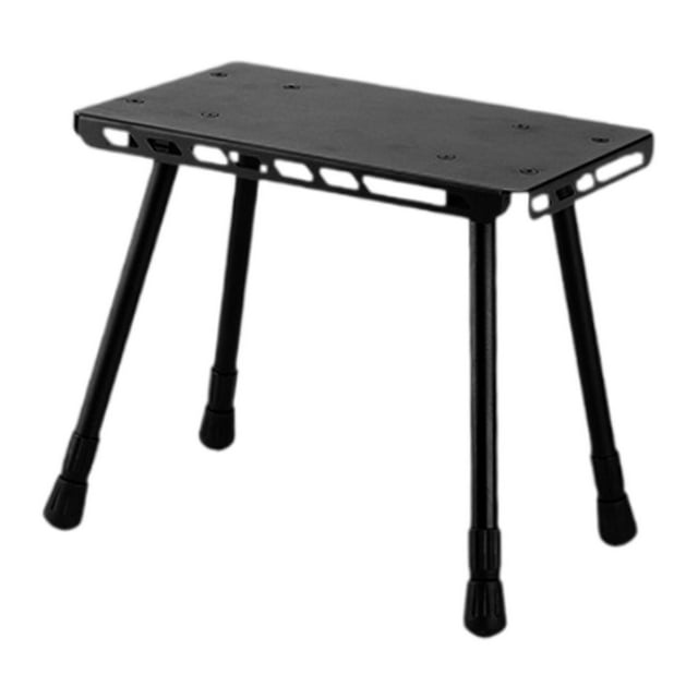 Mesa de Camping, silla pequeña, Mini mesa de Picnic ligera y retráctil, taburete portátil para senderismo, Patio, concierto, pesca, barbacoa Negro
