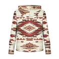 thumbnail image 3 of Women's Geometric Horse Print Aztec Hoodie Pullover Cowgirl Western Long Sleeve Hooded Sweatshirt Top, 3 of 4