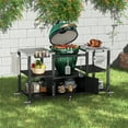 thumbnail image 2 of VEIKOUS 65" Outdoor Metal Grill Cart with Wheels, Portable Stainless Steel BBQ Table w/ 5 open shelves for Patio, Backyard，Black, 2 of 15