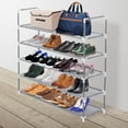 thumbnail image 4 of Zimtown 5 Tiers Shoe Rack Entryway Shoe Shelf, 25 Pairs Closet Shoe Storage Organizer Space Saving, Gray Finish, 4 of 9