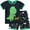 4# Green, variant on FEDPOP Toddler Boy Green Dinosaur Pajamas 100% Cotton Short Sleeve Size 3T