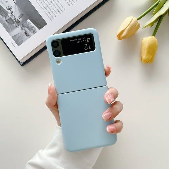 Allytech Samsung Galaxy Z Flip4 Case, Fashionable Slim Fit Shell Matte Lightweight Rugged PC Bumper Schokproof Anti-Scratch Phone Case for Samsung Galaxy Z Flip4 - Light Blue