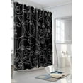 thumbnail image 5 of Abstract Style Waterproof Fabric Shower Curtain, Black Face Line Modern Character Art Shower Curtain for Bathroom Curtains Bathtubs Hotel Washable Shower Curtains with 12 Hooks Extra Long 72x84, 5 of 6