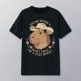 thumbnail image 2 of Wxolcjlv Capybara Cowboy Slogan Print T Shirt for Men Crew Neck Short Sleeve Western Humor Pullover Tee, 2 of 4
