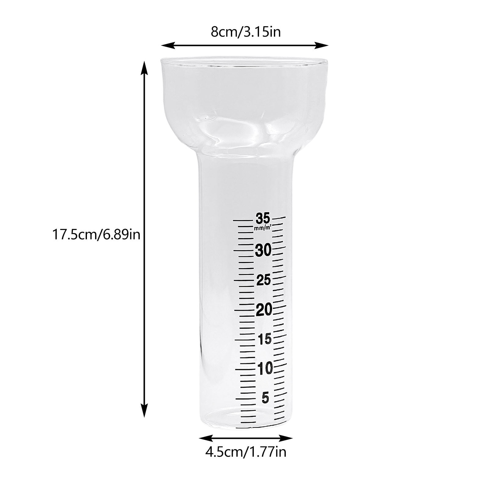 CSStudio regenwassermesser Rain Gauge, High Borosilicate Glass, Clear, Scratch and Wear Resistant, Weatherproof