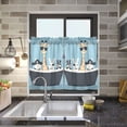 thumbnail image 4 of Yayeee Kitchen Curtains Tier Pair Light Filtering 27"x24" Rod Pocket Short Cafe Window Panel, Pirate Animals, 4 of 7