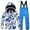 Blue, variant on 6-14 Years Old Kids Girls Boys Ski Suit Outdoor Windproof Waterproof Warm Cotton Thickened Black