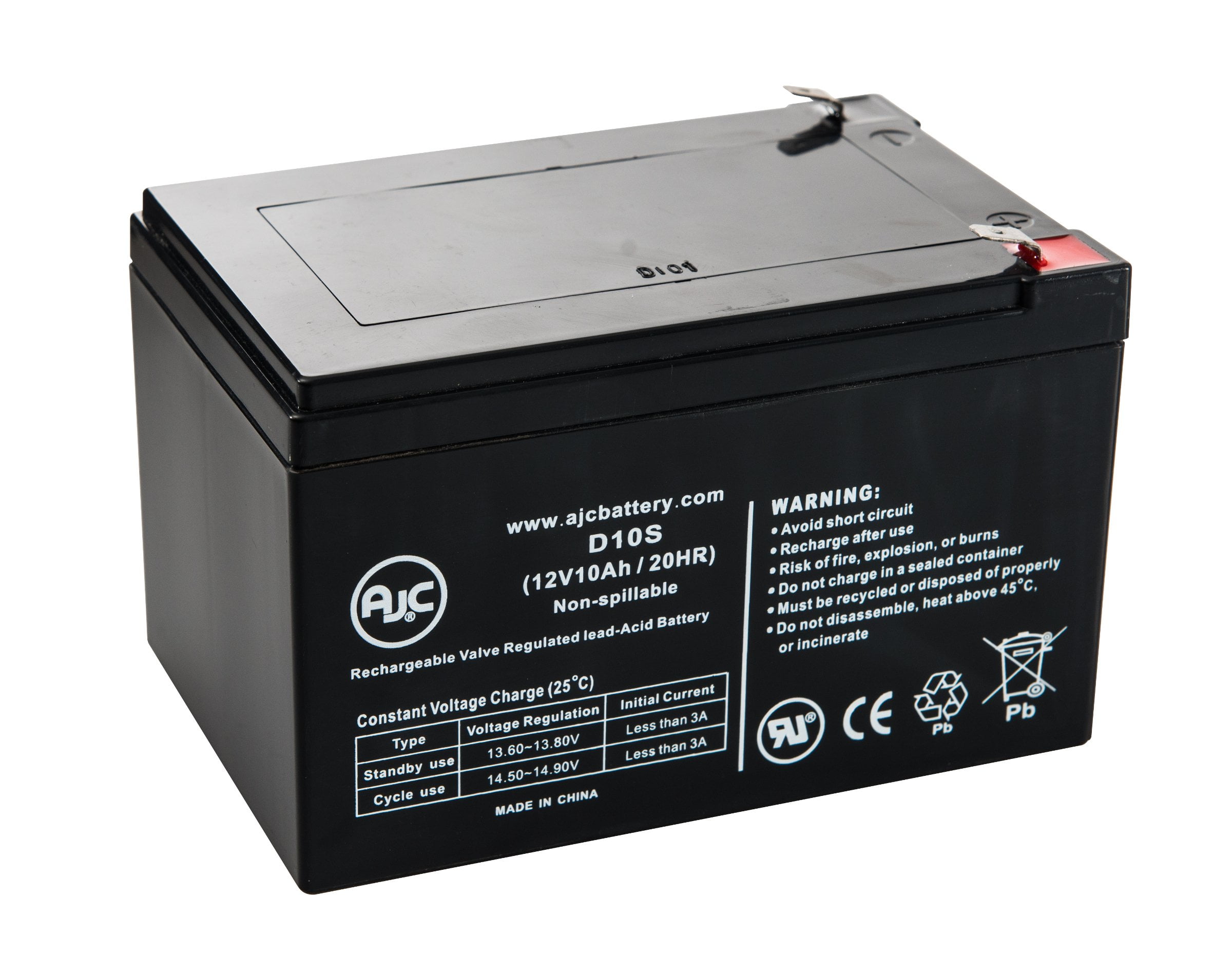 Interstate 12V 10Ah 12V 10Ah Sealed Lead Acid Battery - This Is An AJC ...