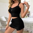 thumbnail image 2 of Sngxgn Women's Pajama Sets Print Short Sleeve Sleepwear Top and Pants Loungewear with Pockets(Black,M), 2 of 5