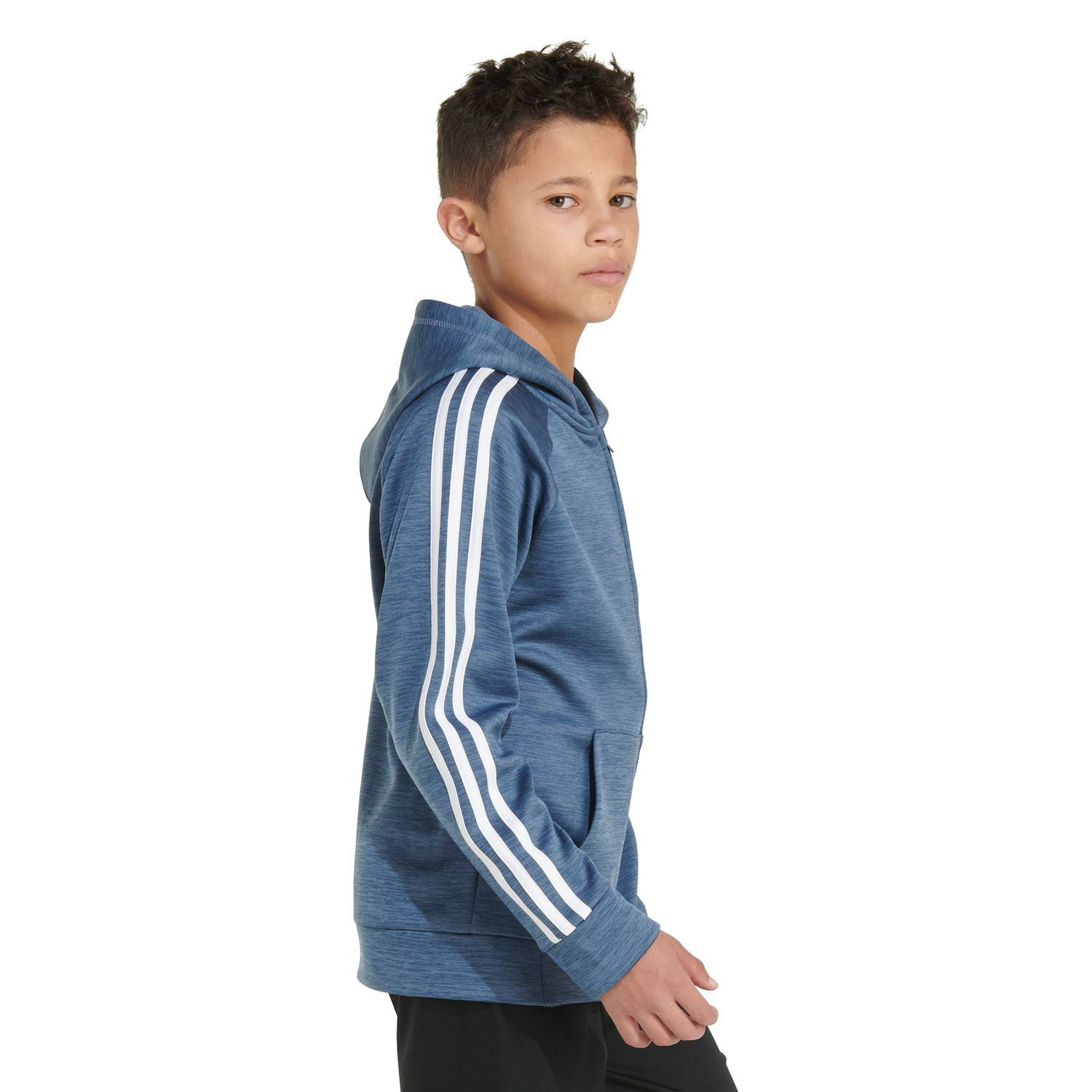 Boys 8-20 adidas Game & Go Hooded Jacket in Regular & Husky Color: Black Heather Size: X LARGE