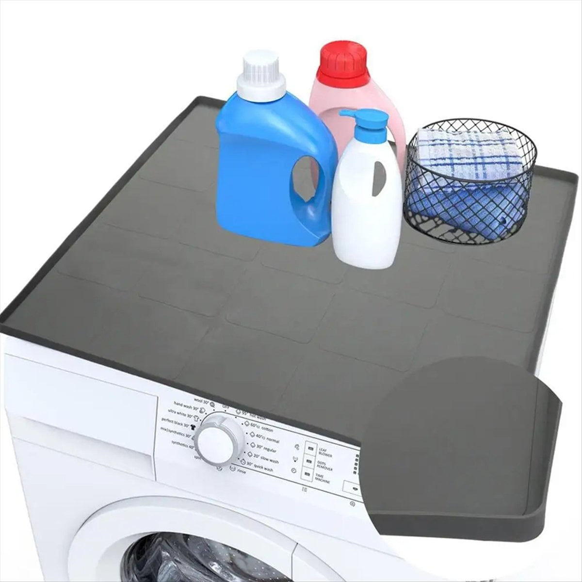 Dryer Mat for Top of Dryer Silicone Washer Dryer Cover Top Washing Machine Cover Dust-Proof Waterproof Protector Mat B