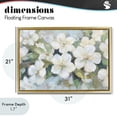thumbnail image 4 of Stupell Industries Traditional Painted White Flowers in Leaves Gold Floating Frame Canvas Art, 31 x 21, by Petals Prints Design, 4 of 8